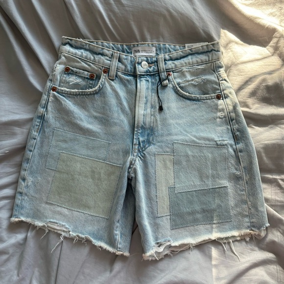 Zara Pants - Zara Loose Fit Bermuda Patchwork Jean Shorts